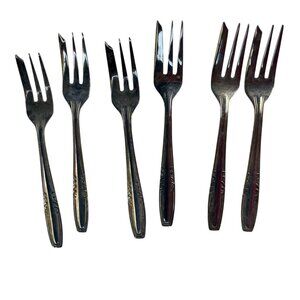 Set Of 6 Stainless Steel Dessert Forks Vintage No. 322 China